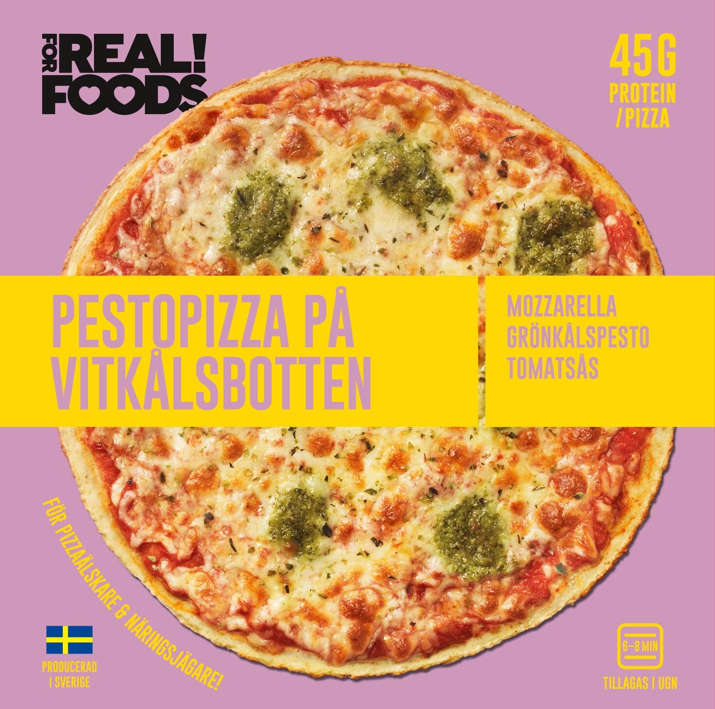 Pestopizza på vitkålsbotten FRYST